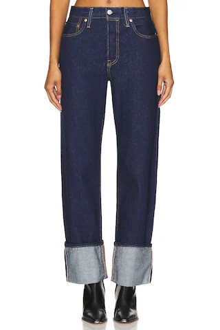 LEVI'S 501 90s Cuff Straight Jeans in Rinsey Rinse from Revolve.com | Revolve Clothing (Global)