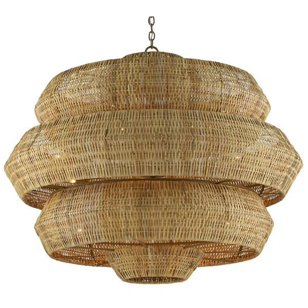 Antibes 18 - Light Rattan Dimmable Geometric Chandelier | Wayfair North America