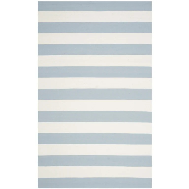 SAFAVIEH Montauk Saranna Striped Cotton Area Rug, Sky Blue/Ivory, 8' x 10' | Walmart (US)