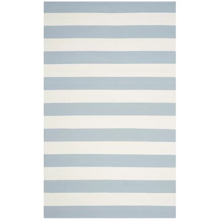 SAFAVIEH Montauk Saranna Striped Cotton Area Rug, Sky Blue/Ivory, 8' x 10' | Walmart (US)