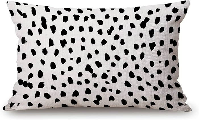 Polka Dot Pillow Covers 12" x 20" Lumbar Pillow Covers Home Decorative Cotton Linen Cushion Case ... | Amazon (US)