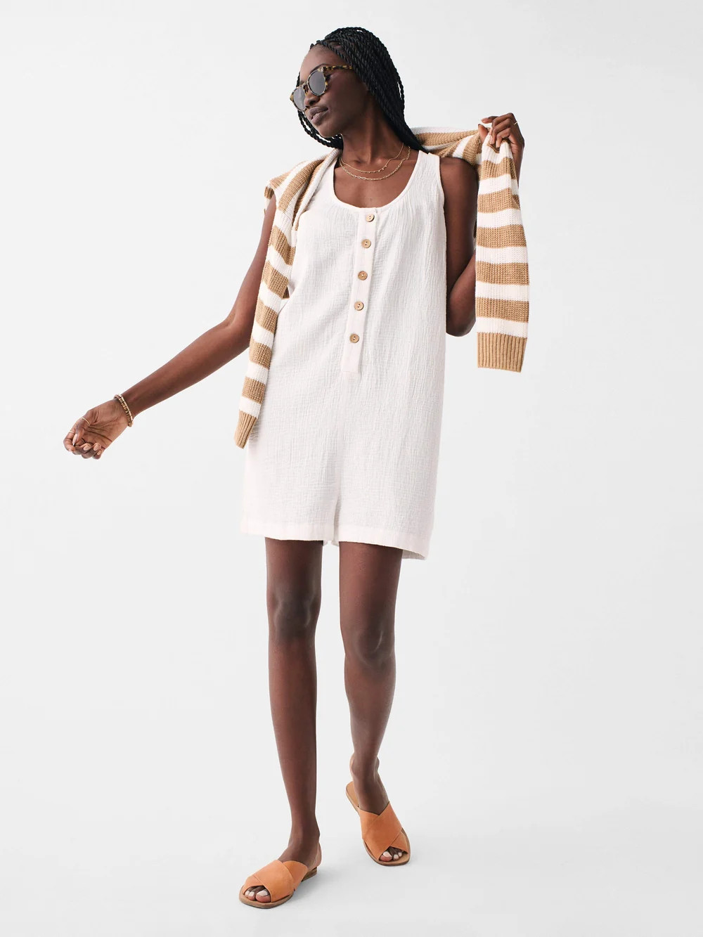 Dream Cotton Gauze Jamesport Romper | Faherty