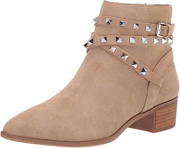 Amazon.com | Steve Madden Womens Besto Suede Embellished Ankle Boots Tan 5 Medium (B,M) | Boots | Amazon (US)