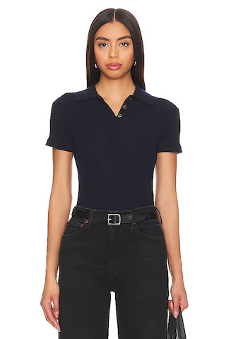 Guest In Residence Shrunken Polo Top in Midnight from Revolve.com | Revolve Clothing (Global)