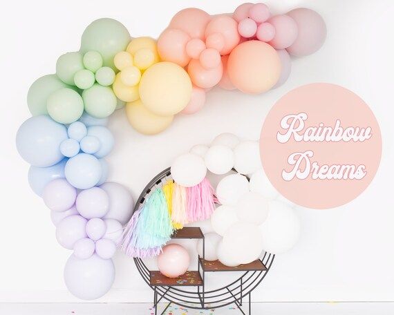 Pastel Rainbow Dreams  Chalk Matte Balloon Garland Kit  | Etsy | Etsy (US)