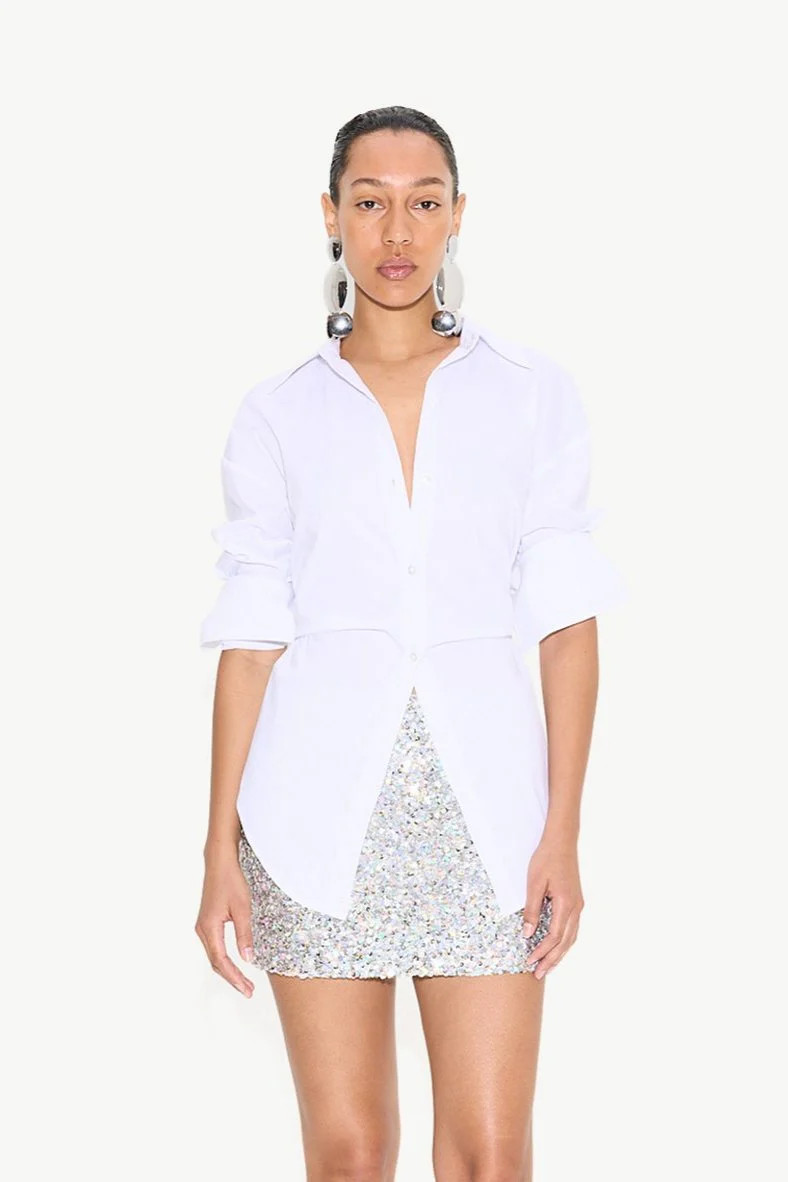 Loch
           Poplin Button Up in Macadamia | Simon Miller