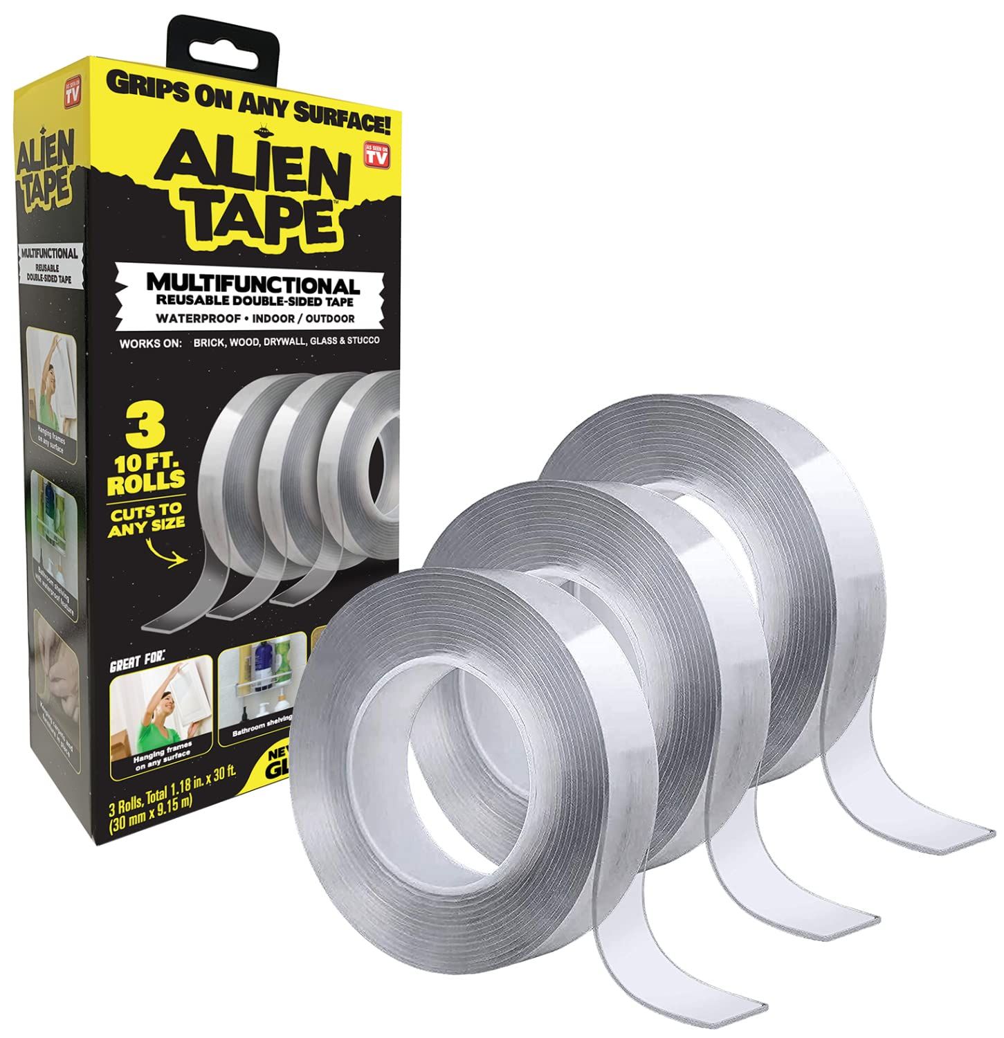 Alientape Nano Double Sided Tape, Multipurpose Removable Adhesive Transparent Grip Mounting Tape ... | Amazon (US)