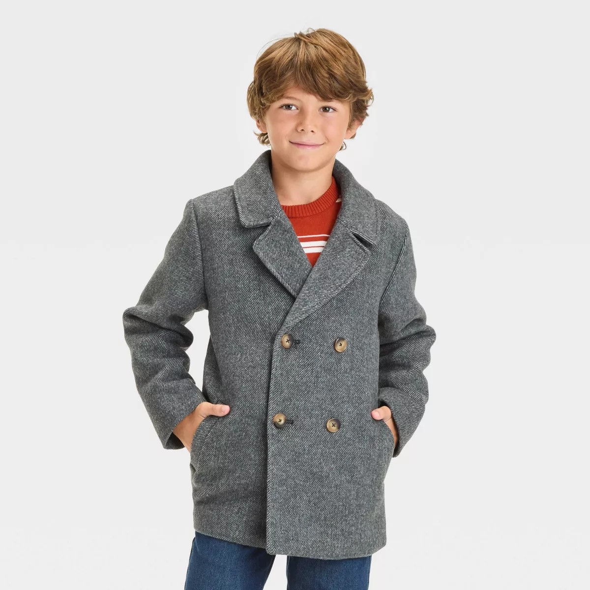 Boys' Solid Pea Coat - Cat & Jack™ | Target