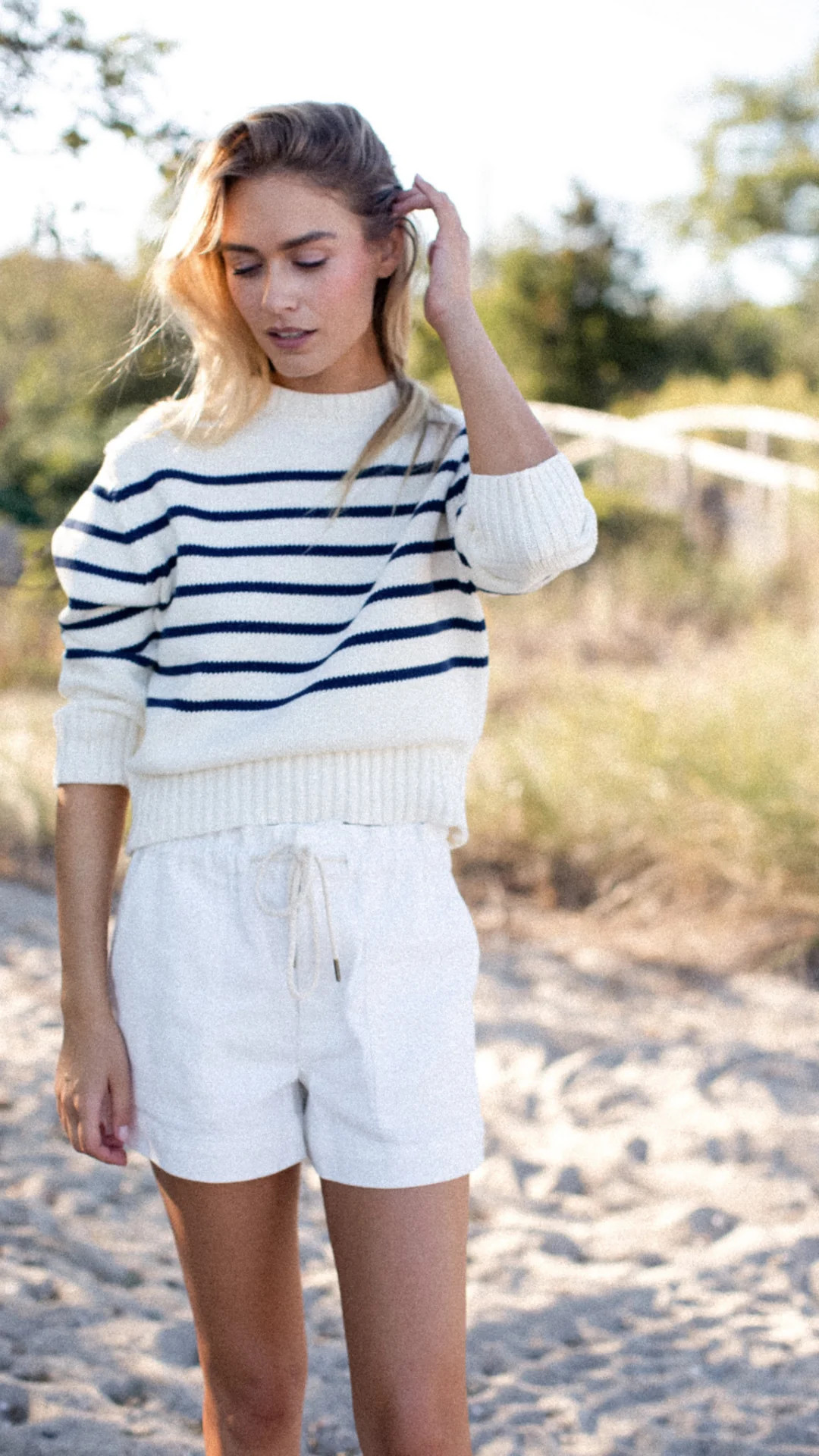 Lake Sweater - Ivory/Navy Stripe | Marea