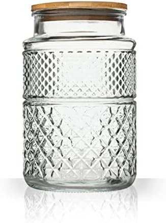 Large Glass Storage Jar, 60 FL OZ Glass Food Storage Containers with Bamboo Lid, Kitchen Containe... | Amazon (US)