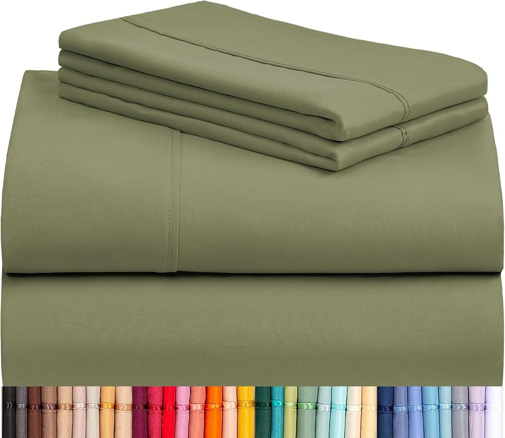 LuxClub 4 PC Sheet Bed Sheets Deep Pockets 18" Eco Friendly Wrinkle Free-Kids-Fitted Sheets Machi... | Amazon (US)