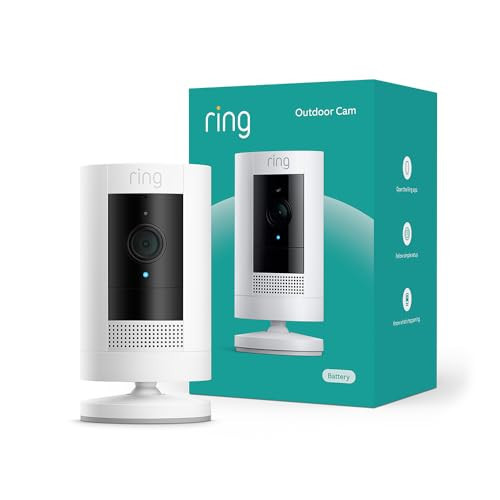 Ring Outdoor Cam (Stick Up Cam), Weather-resistant home or business security camera, outdoor ready, Live View, Color Night Vision, Two-Way Talk, motion alerts, Works with Alexa, White | Amazon (US)