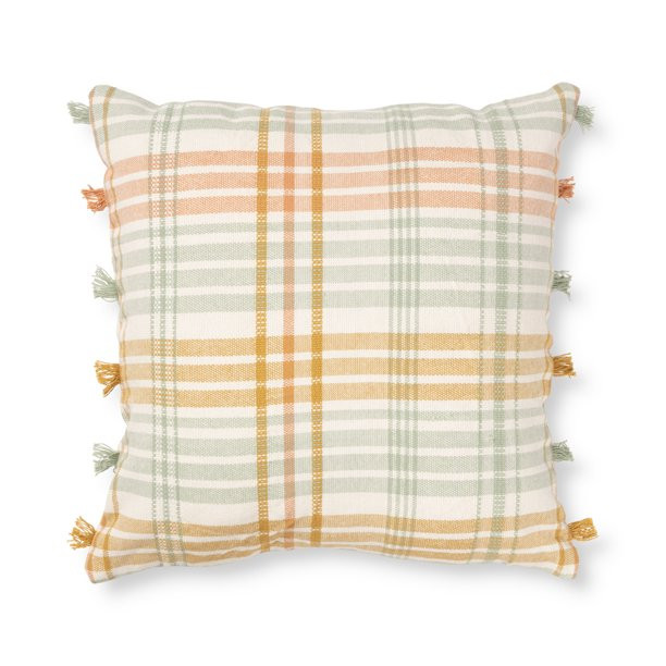 Better Homes & Gardens Decorative Throw Pillow, Dimensional Plaid, Multi, 20" Square, Single Pill... | Walmart (US)