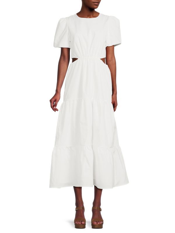 Cutout Tiered Midi Dress | Saks Fifth Avenue OFF 5TH