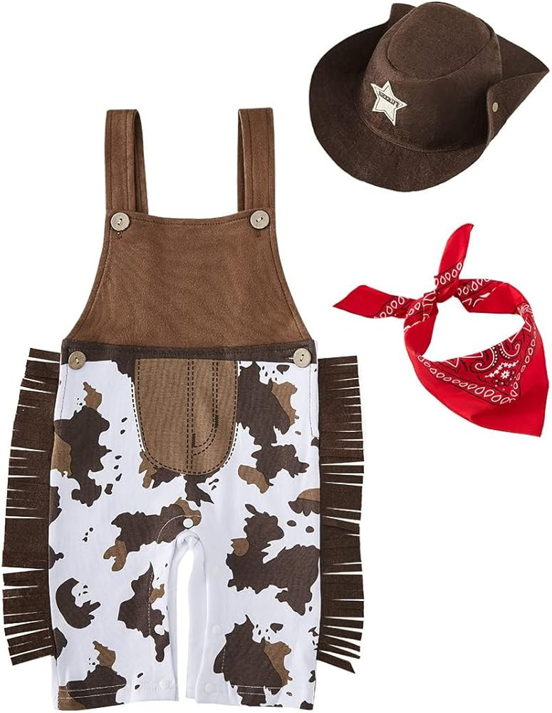 Toddler Baby Boys Kids Halloween Cowboy Costume Set Cosplay Dress Up Play Set Outfits | Amazon (US)