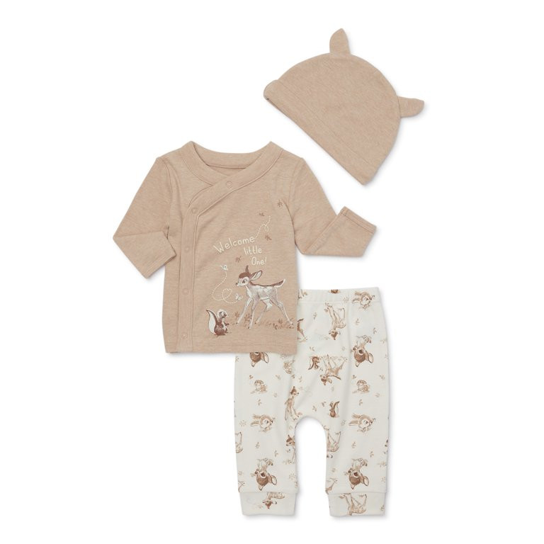 Disney Baby Wishes + Dreams Bambi Infant Take Me Home Outfit Set, 3-Piece, Sizes 0-6M | Walmart (US)