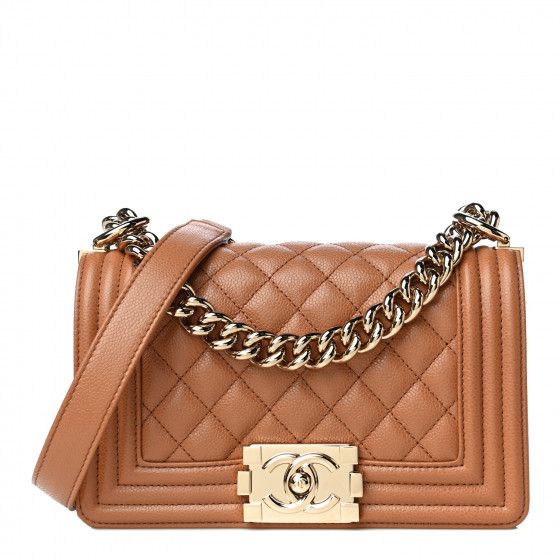 CHANEL Caviar Quilted Small Boy Flap Brown | FASHIONPHILE | Fashionphile
