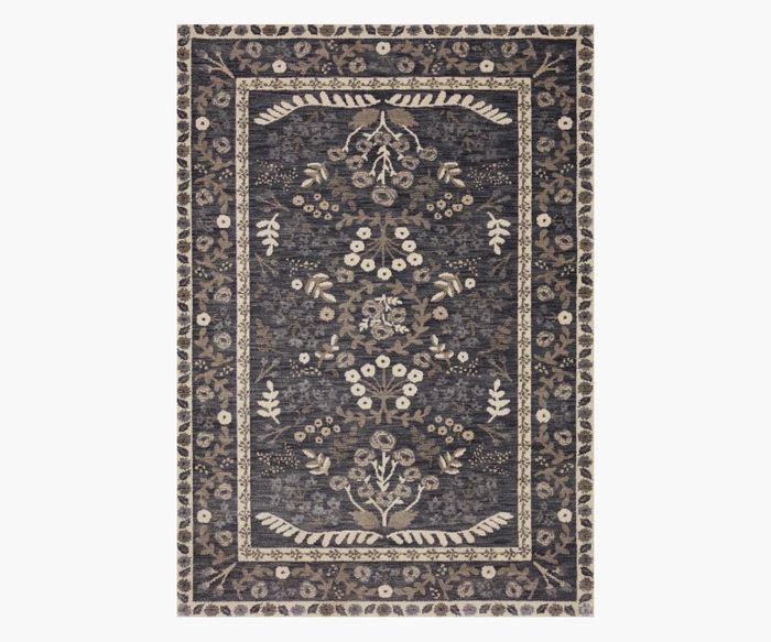 Fiore Florence Charcoal Power-Loomed Rug | Rifle Paper Co.