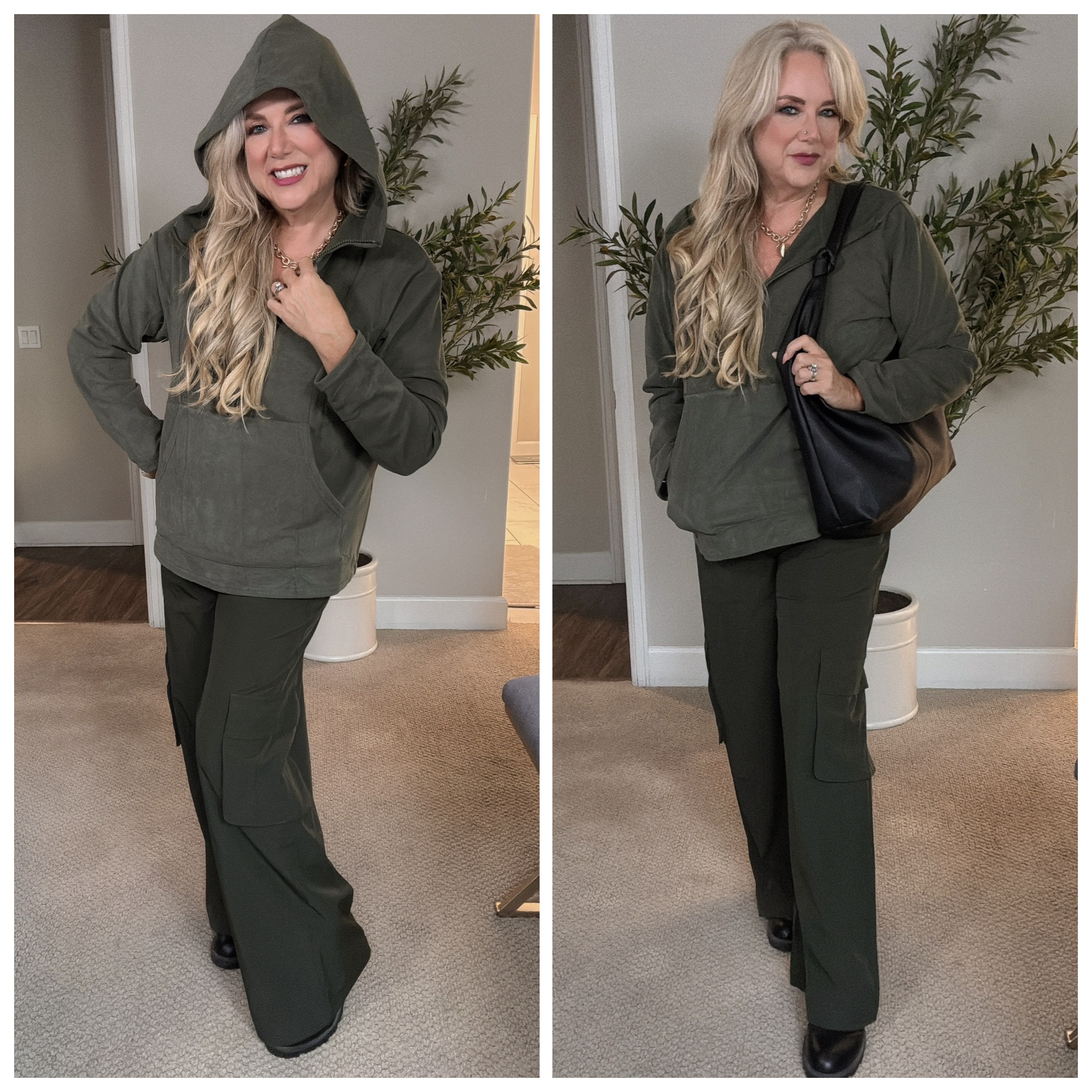 💚 Loving this gorgeous sage green half-zip hoodie! (L) Super soft, cozy, and  perfect for everyday layering. These cargos (M) are amazing quality and so comfy!!! Definitely grabbing it in more colors too! 😍✨ #CozyAndChic #HalfZipHoodie #Dakotoo #AmazonFinds #OOTDIn 

 #LTKSeasonal #LTKOver40 #LTKSaleAlert