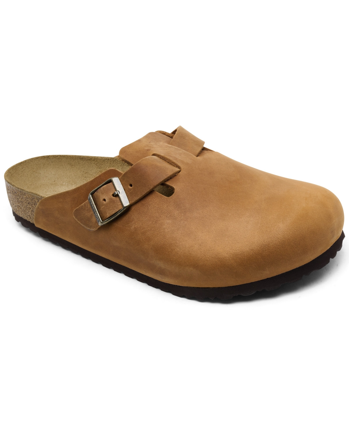 Birkenstock Men's Leather Boston Clogs from Finish Line - Cognac Brown | Macy's
