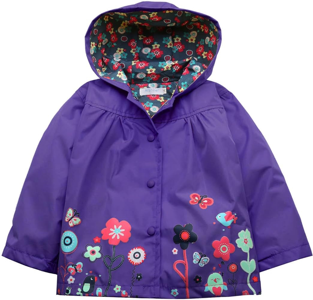 Arshiner Girl Baby Kid Waterproof Hooded Coat Jacket Outwear Raincoat Hoodies | Amazon (US)