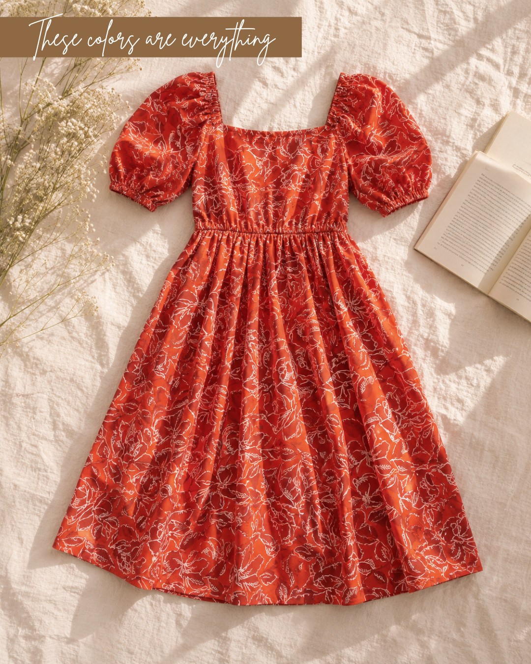 This floral midi dress is the perfect statement piece for summer! ❤️ The vibrant red-orange floral print, flattering square neckline, and puff sleeves make it such a beautiful option for vacations, brunch, weddings, date nights, or any special occasion. Just add neutral sandals and simple accessories for an effortlessly polished look.

✨ Shop this floral midi dress and more feminine summer fashion favorites in my LTK! 

 #LTKSeasonal