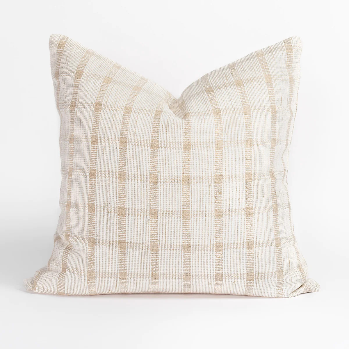 Harriet Check 20x20 Pillow, Natural | Tonic Living