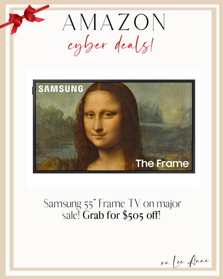 Samsung 55” frame tv on cyber deal!

#LTKCyberweek #LTKHoliday #LTKGiftGuide
