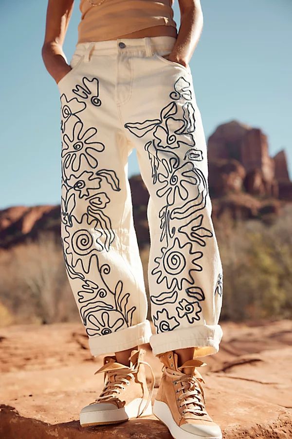 We The Free Good Luck Soutache Barrel Jeans | Free People (Global - UK&FR Excluded)