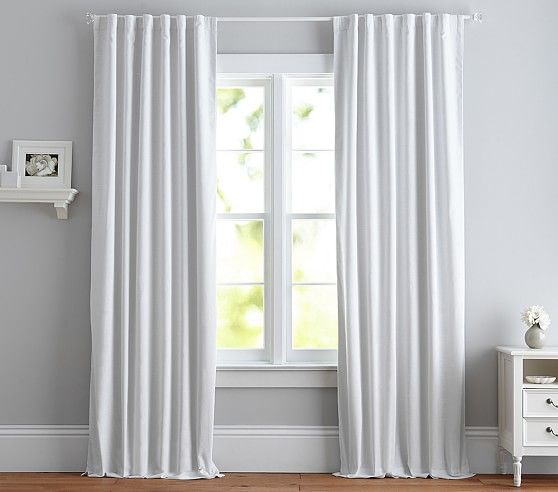 Evelyn Linen Blackout Curtain | Pottery Barn Kids