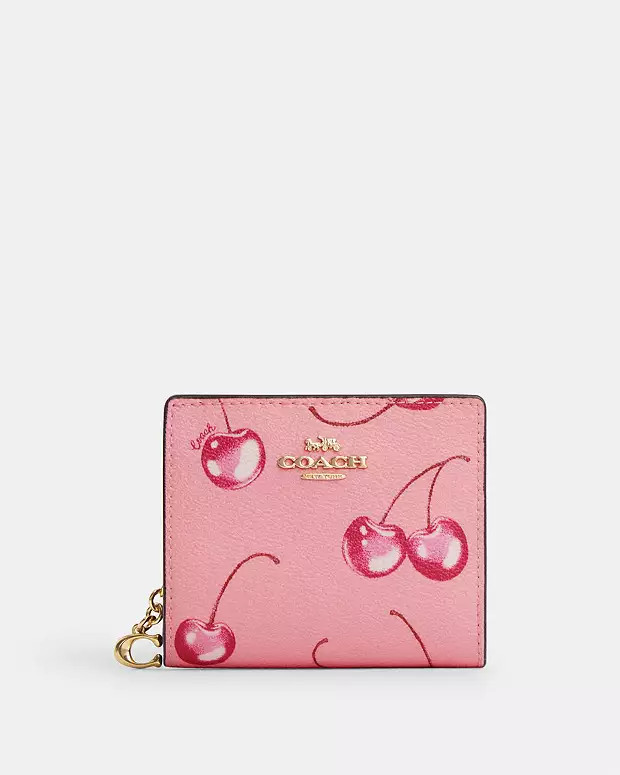 Snap Wallet With Cherry Print | Coach Outlet US