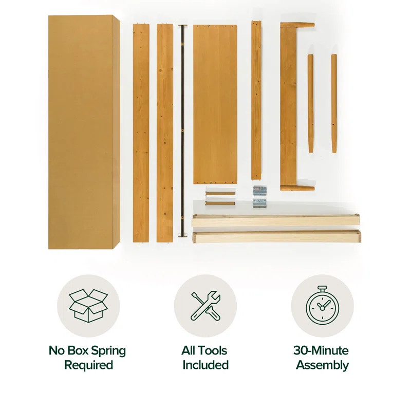 Whitman Solid Wood Low Profile Mid-Century Modern Platform Bed | Wayfair North America