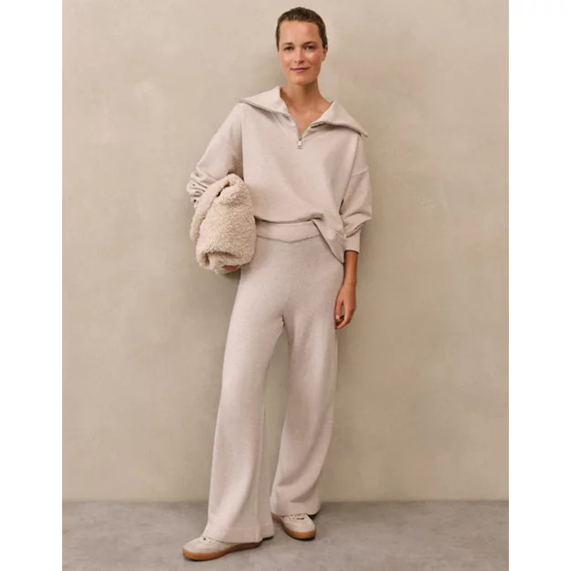 Ribbed Wide Leg Trousers with Cashmere | The White Company UK & ROW