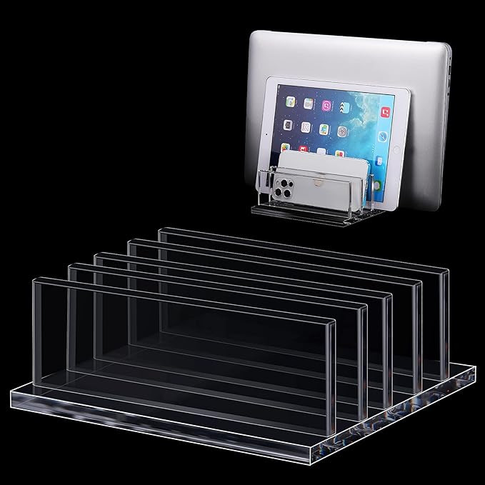 Frienda 4-Compartment Acrylic Vertical Laptop Stand, Can Accommodate with a Thickness of Less Tha... | Amazon (US)