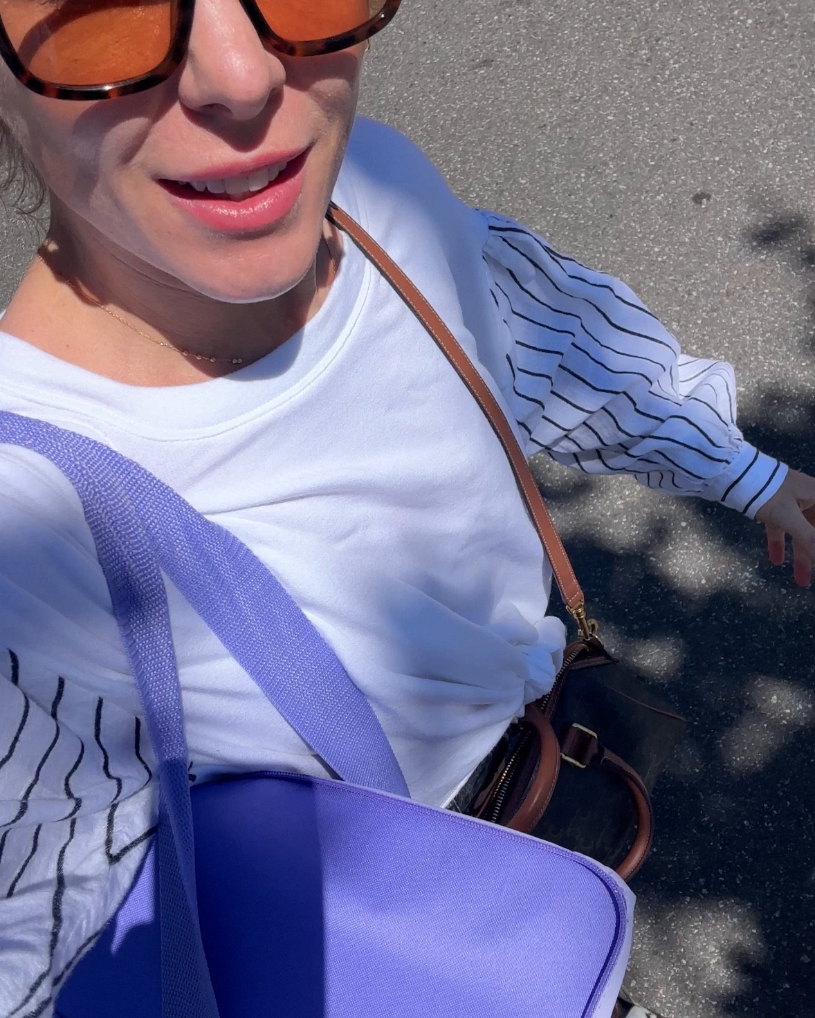 The sweater is 2 years old but you can still find it! Sunnies are my new go to! Both linked! 