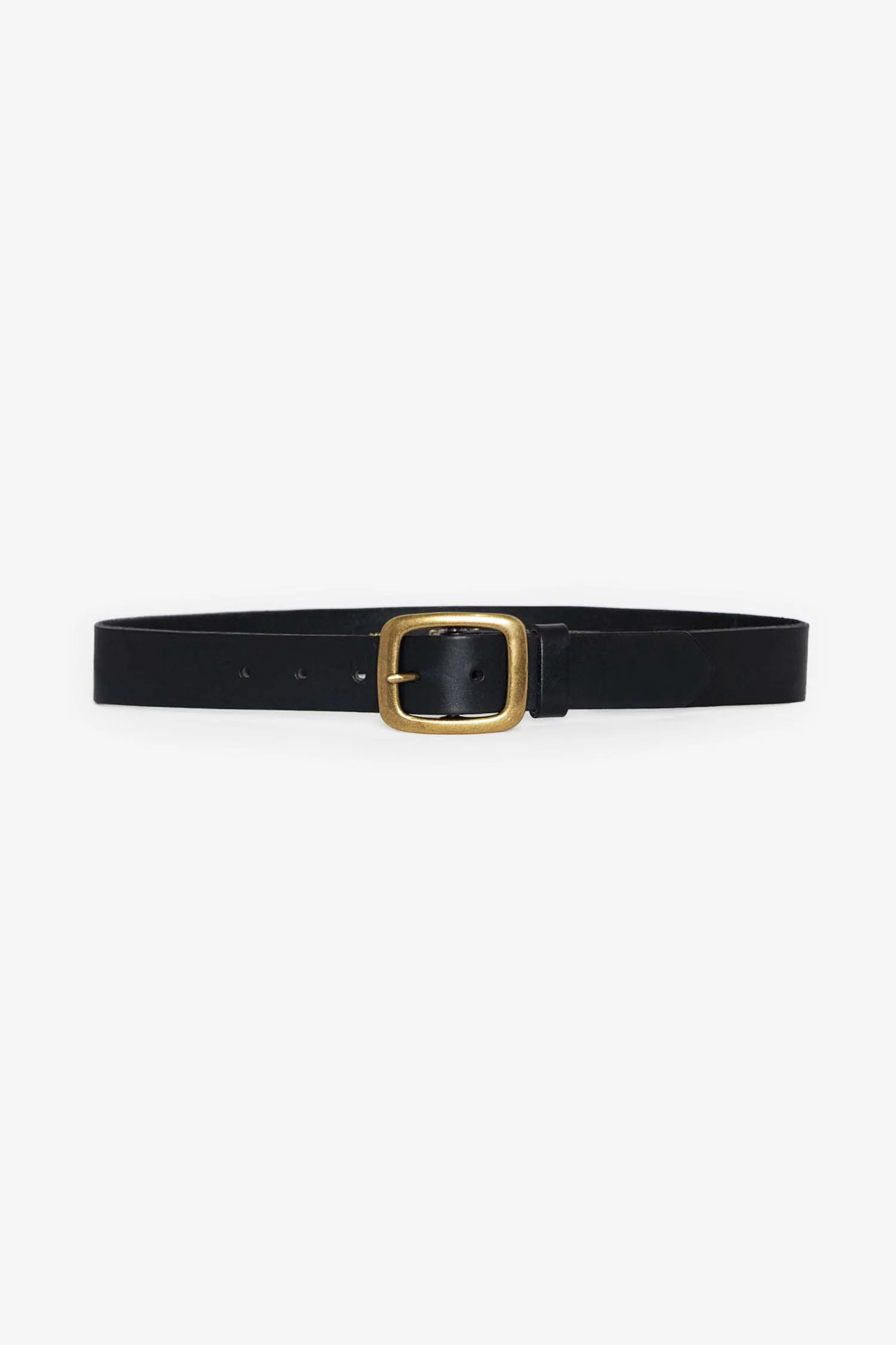 Unisex Rectangle Center Bar Buckle Leather Belt | Los Angeles Apparel