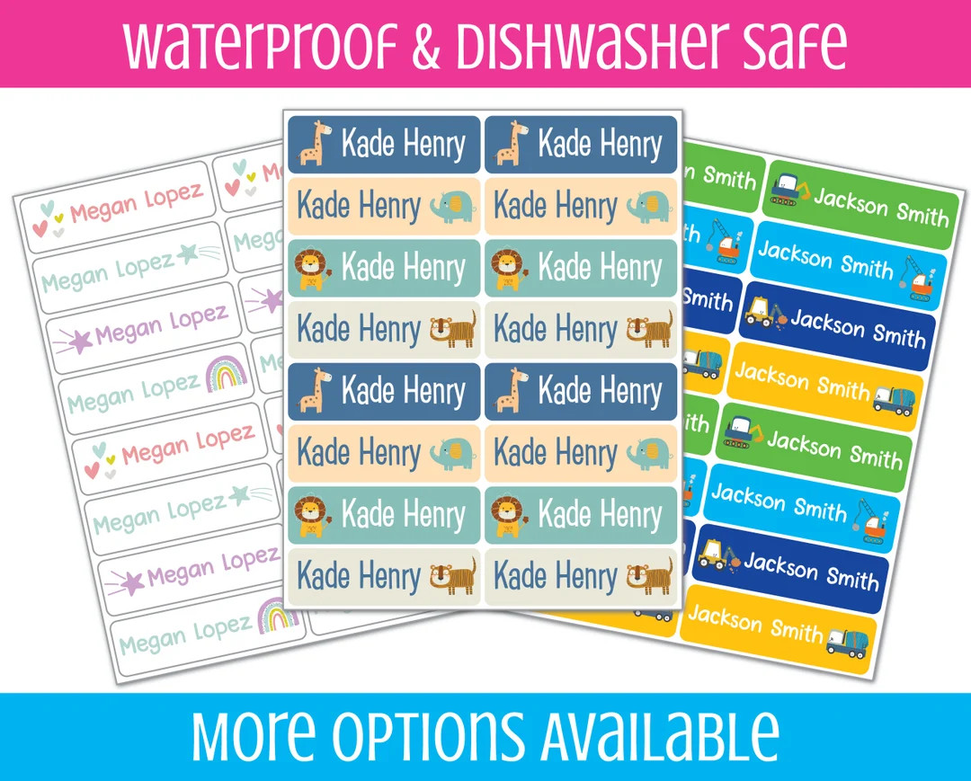School Supply Labels - Daycare Labels - Baby Bottle Labels - Name Stickers - Waterproof and Dishw... | Etsy (US)