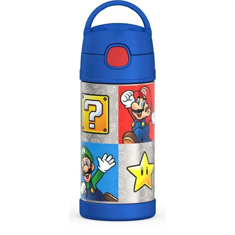 Thermos Kids Stainless Steel Vacuum Insulated Funtainer Straw Water Bottle, Super Mario Brothers,... | Walmart (US)