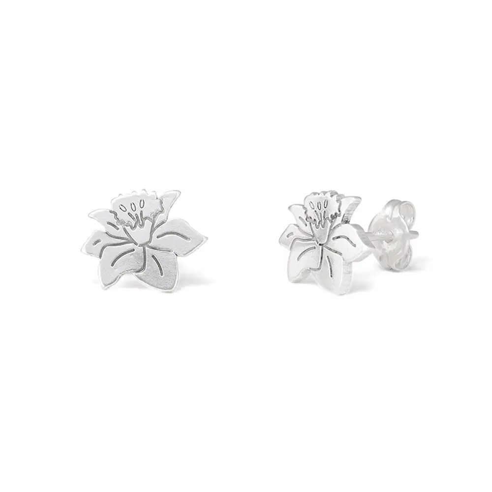 Blooming Birth Flower Stud Earrings in Stearling Silver | MYKA