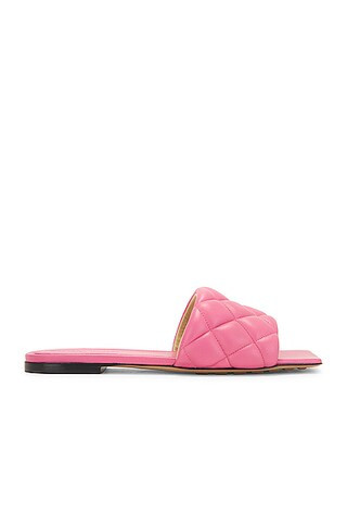 Bottega Veneta Padded Flat Sandals in Azalea | FWRD | FWRD 