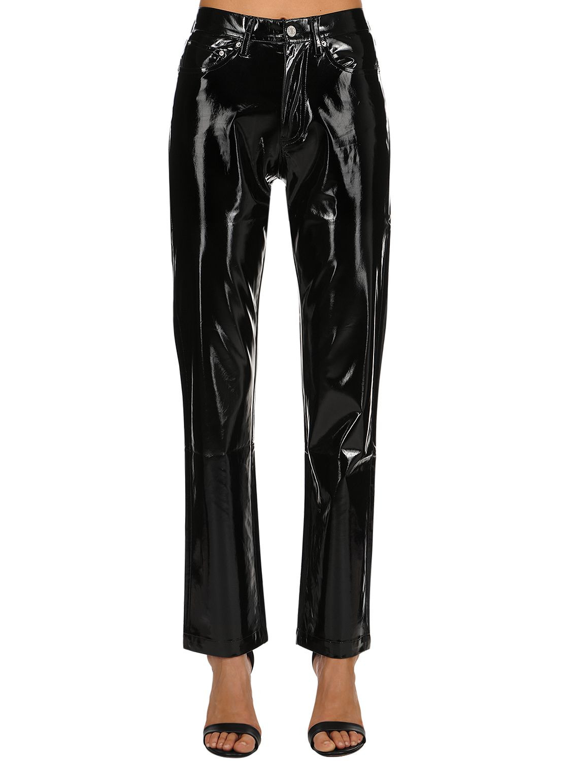 VINYL MID RISE STRAIGHT PANTS | Luisaviaroma