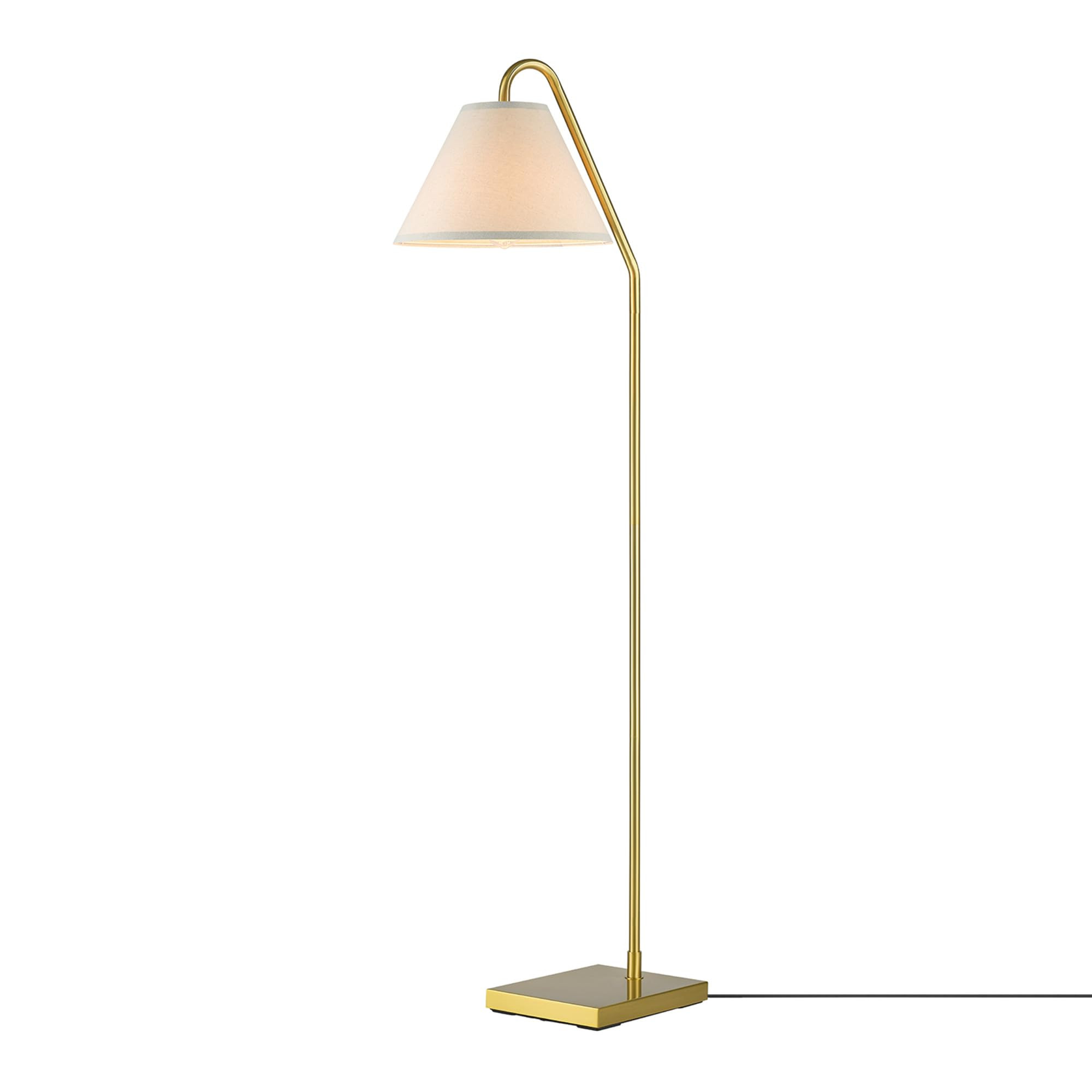 Globe Electric 61000147 62" Floor Lamp, Matte Brass, Beige Fabric Shade, On/Off Rotary Switch on ... | Amazon (US)