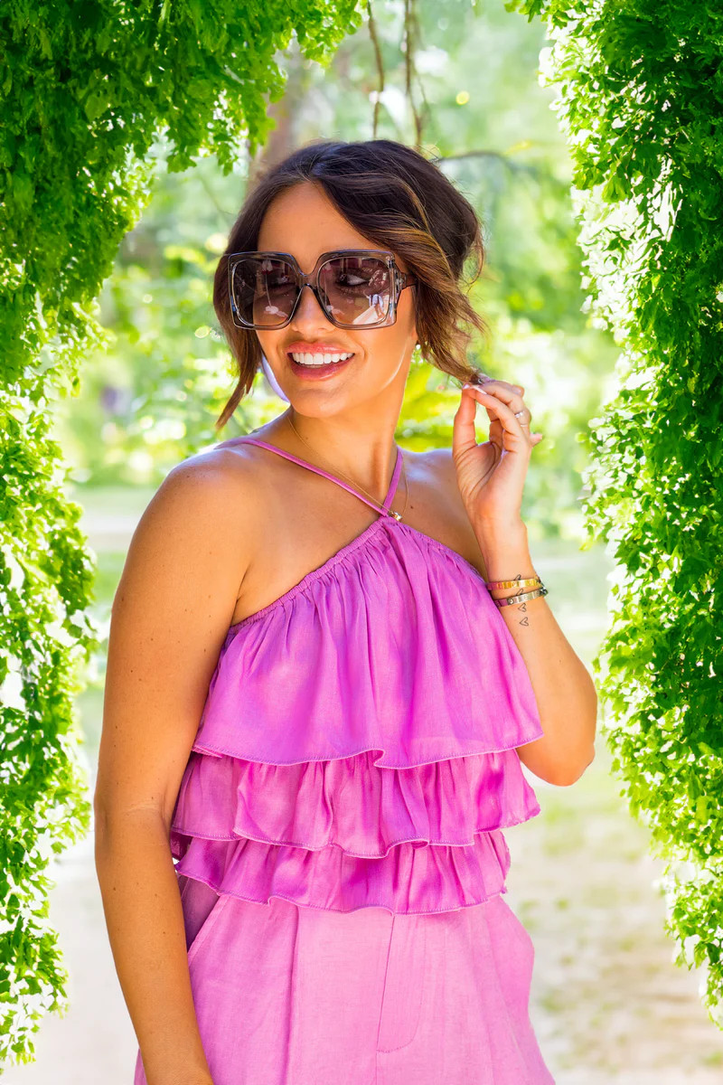 Beauty Ruffle Halter Top | Apricot Lane Boutique