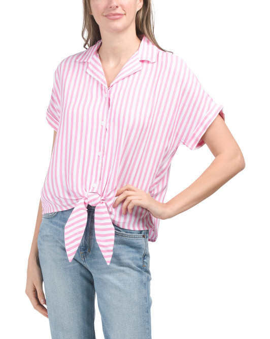 Rae Tie Front Camp Shirt | TJ Maxx