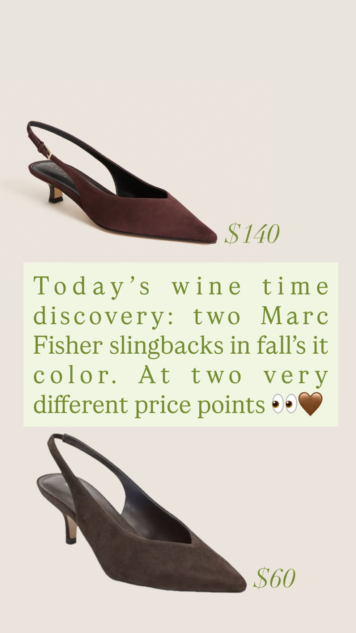 Chocolate brown shoes are everywhere for fall 🤎 and I found this Marc Fisher slingback for just $60.

Same rich fall color, same polished pointed-toe look — but at less than half the price of similar styles I’ve been seeing. Such a good find for wearing now and straight through fall.

#LTKFinds #LTKStyleTip #FallFashion #FallStyle #ChocolateBrown #ChocolateBrownShoes #MarcFisher #SlingbackHeels #AffordableFashion #HighLowStyle #FallShoes #FallFashionFinds

#LTKSeasonal #LTKOver40 #LTKWorkwear
