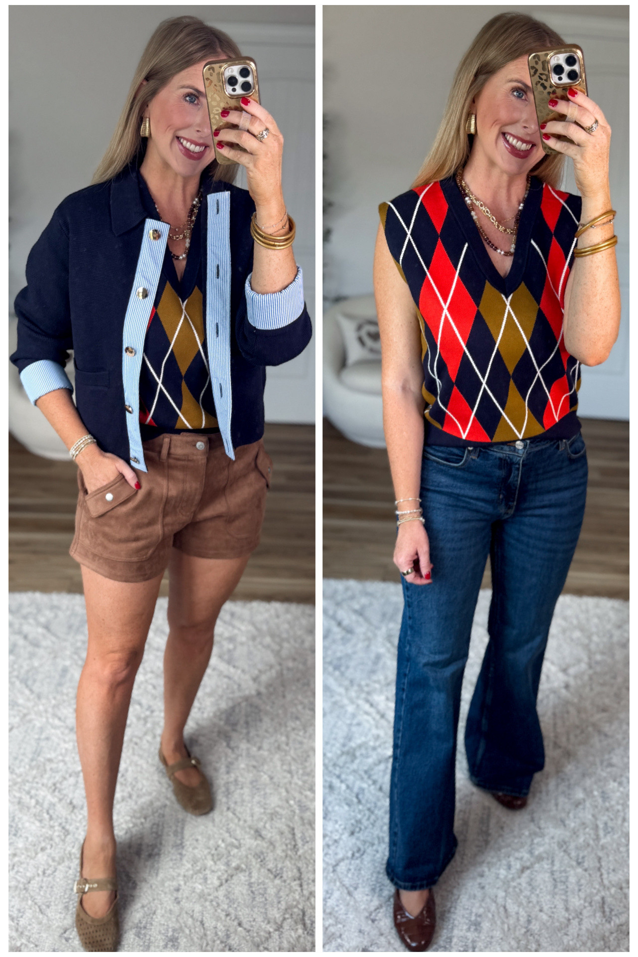 2 ways to style this argyle sweater tank from Walmart!

#LTKootd