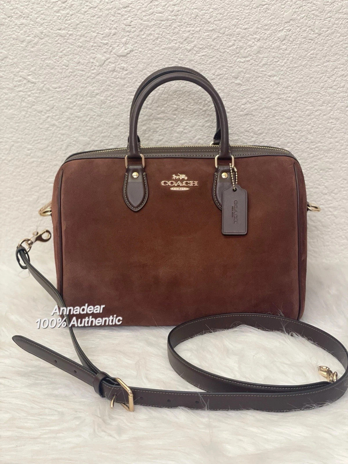 NWT Coach Rowan Suede Large Satchel Bag CCC79 Fall 2025 in Vintage Brown | eBay | eBay US