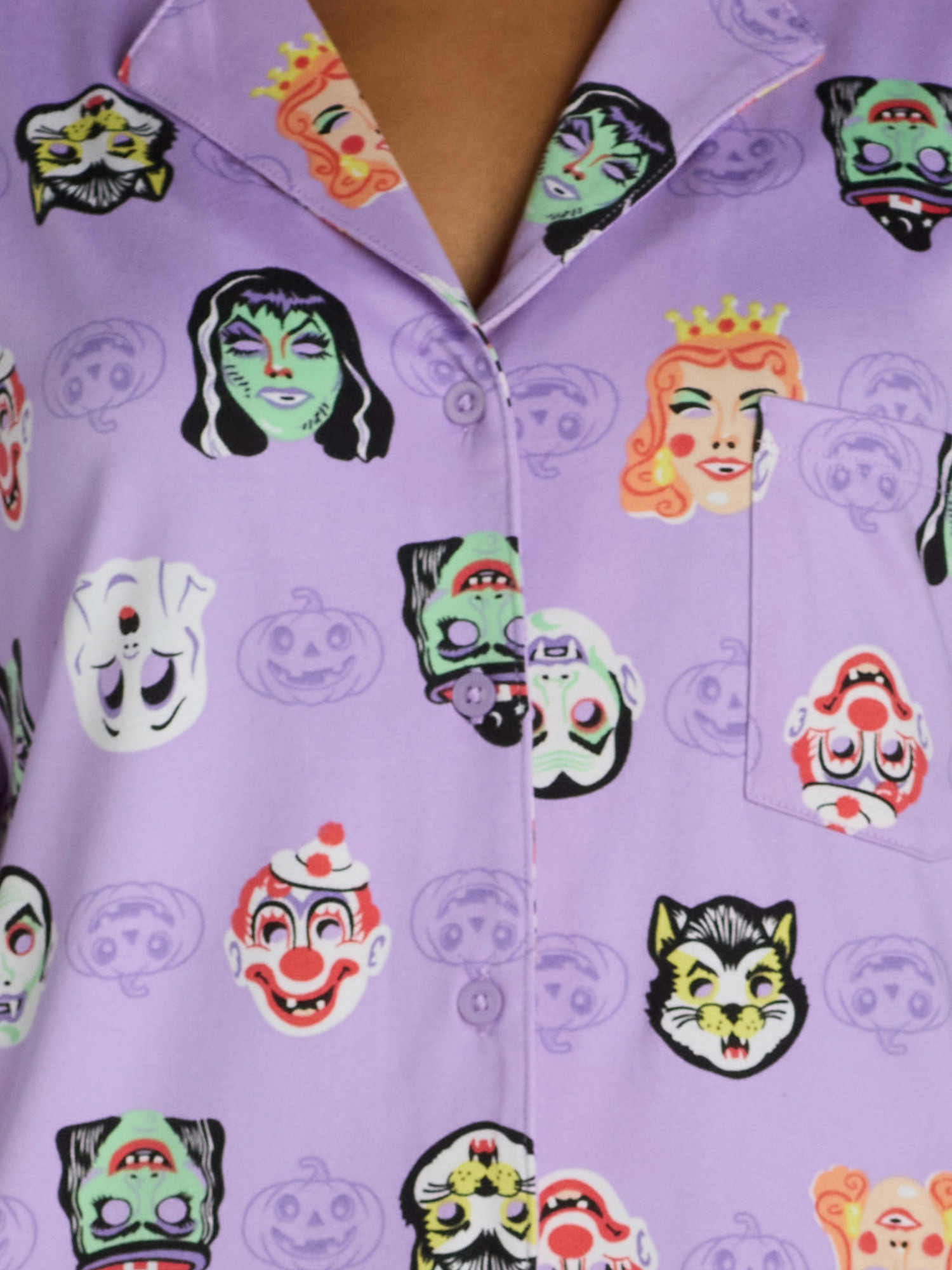 Halloween Women’s Monster Print Shorty Pajama Set from Way to Celebrate, 2-Piece, Sizes XS-3X | Walmart (US)