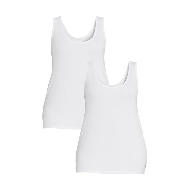 Terra & Sky Women's Plus Size Everyday Essential Layering Tank Top, 2-Pack | Walmart (US)