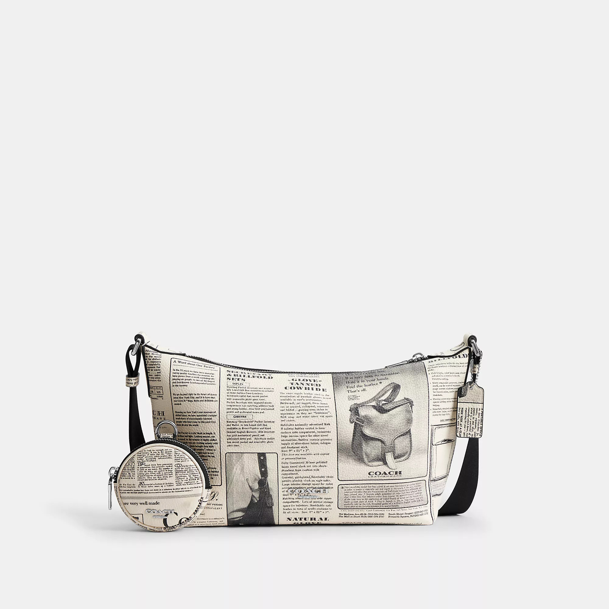 Coach Outlet Small Finn Crossbody Bag With Pouch And Newspaper Print | Shop Simon